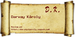 Darvay Károly névjegykártya