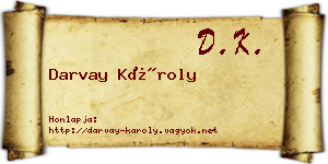 Darvay Károly névjegykártya