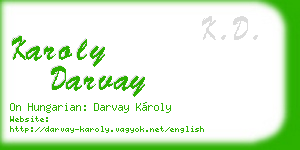karoly darvay business card