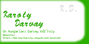 karoly darvay business card